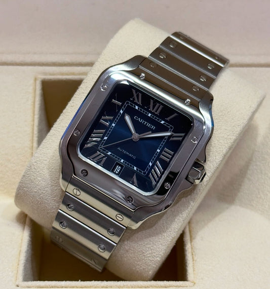 Cartier Santos Acciaio Blu