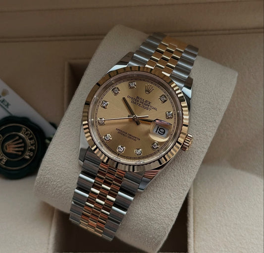 Datejust Acciaio e Oro Champagne Diamantato