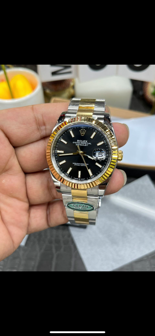 Datejust Acciaio e Oro Nero Oyster