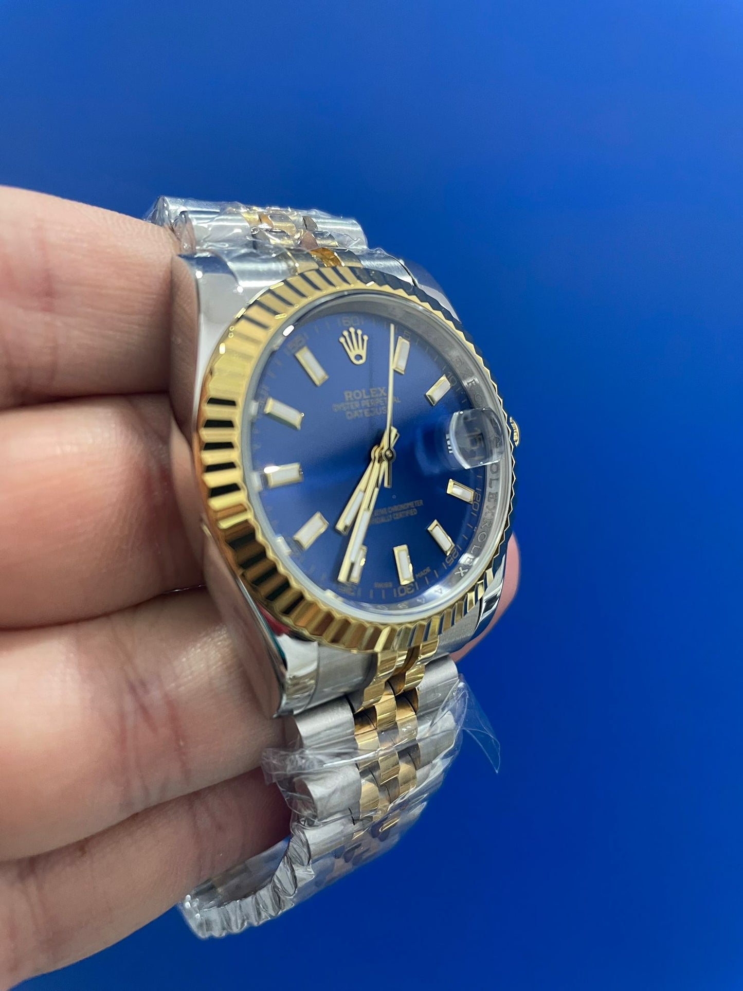 Datejust Acciaio e Oro Blu